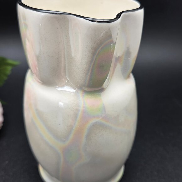 Vintage Czechoslovakia Porcelain Pearl Lusterware Cat Handle Pitcher Jug Creamer - Picture 8 of 10